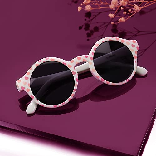 Carlton London Girl's Black Lens & Pink Round Sunglasses
