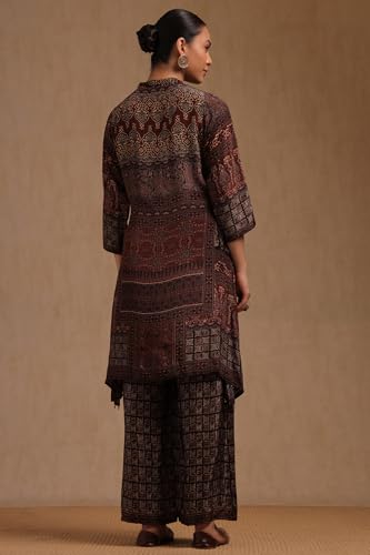 Soch Womens Brown Crepe Ethnic Motifs Co-Ord Set