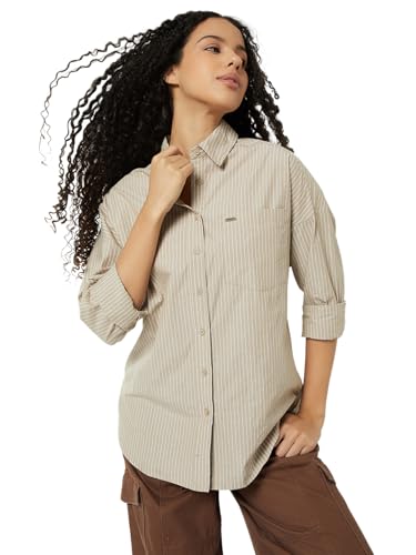 Max Women Striped Shirt (Brown_M)