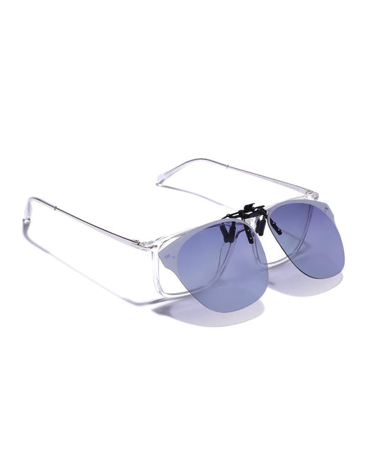 Carlton London Black & Grey Toned Polarised Lens Sunglass Clip for unisex