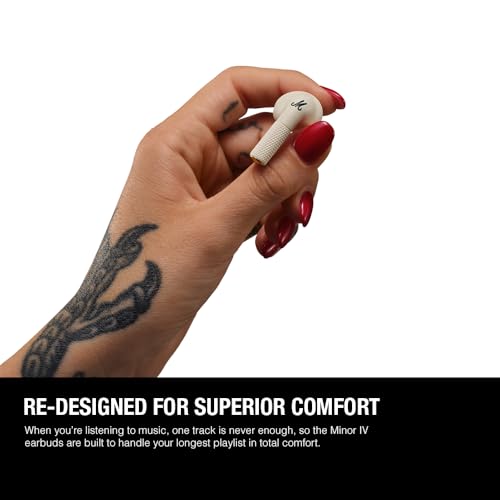 Marshall Minor Iv Wireless in Ear Earbuds with 30+ Hours of Playtime, Water-Resistant, Wireless Charging- Cream
