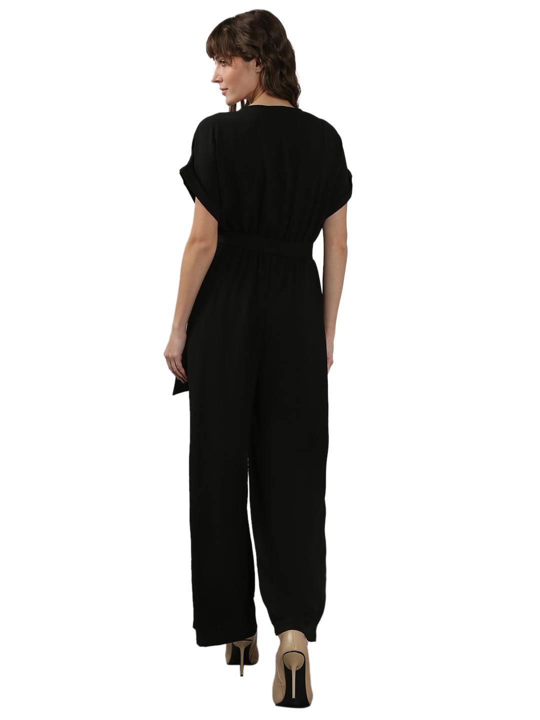 Vero Moda Women's Regular Fit Black Jumpsuit