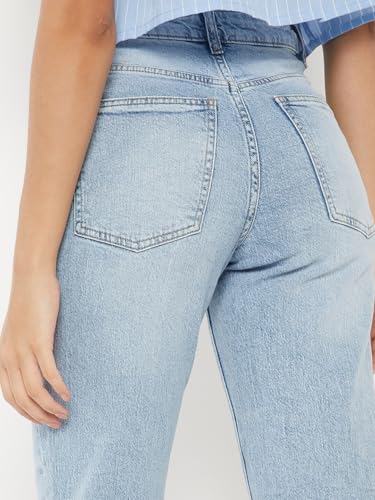 Max Women Washed Slim Straight Fit Jeans (Blue_28)