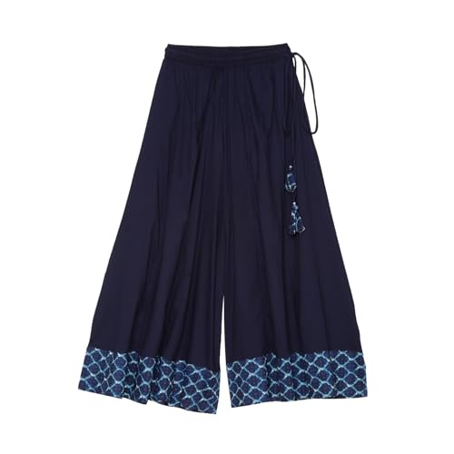 BIBA Girl's Cotton Kurta, Sharara, Dupatta (KWMNM6223AW24IND_Indigo