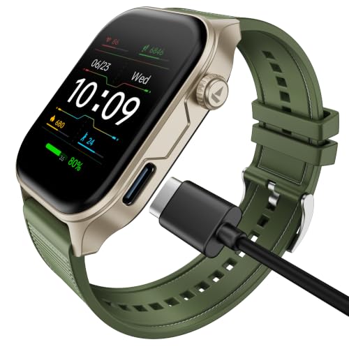 boAt New Launch Ultima Vogue 2, India's First AMOLED Type-C Smartwatch, 1.96" Display, 1000 nits Brightness, Metal Body w/Premium Straps, 10-Days Battery Life, Smartwatch for Men & Women (Jade Green)