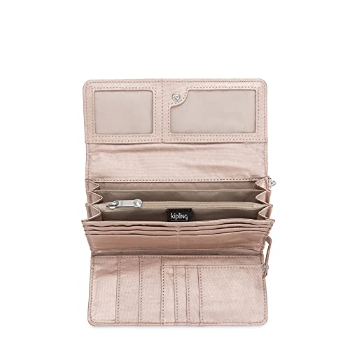 Kipling Rubi Large Wristlet Wallet, Quartz Metallic, Compact