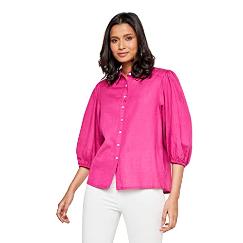 AND Women's Regular Shirt (EE23AB067TRF_Pink