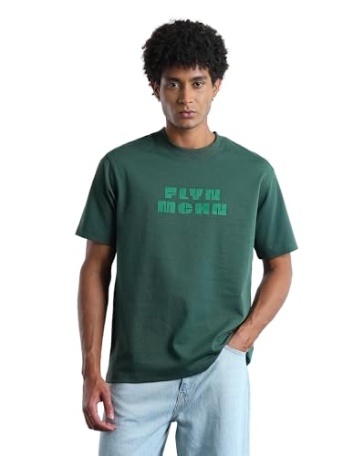 Flying Machine Typographic Brand Printed Relaxed Fit T-Shirt