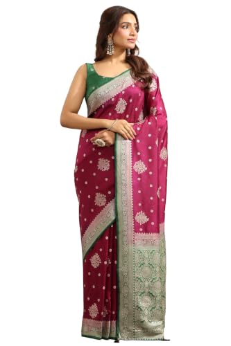 Soch Womens Wine Viscose Floral Zari Woven Saree With Stone Work