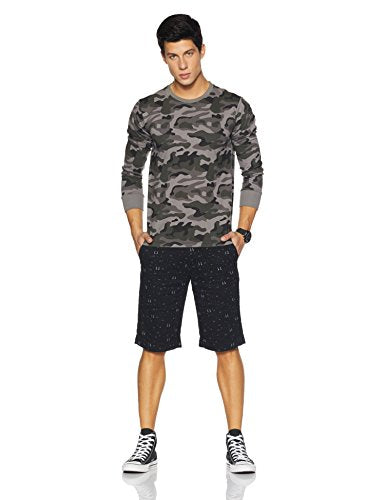 Diverse Men's Slim Fit Cotton Shorts (DVS01S2L01-3-38_Black)