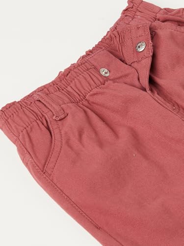Max Girl's Mom Fit Solid Cotton Trousers
