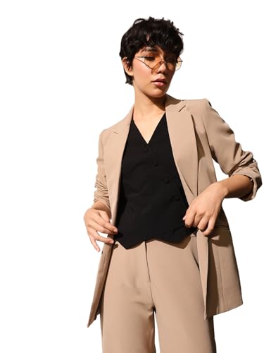 ONLY Women's Loose Fit Light Brown Blazer