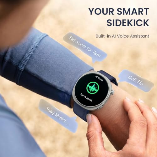 Fastrack Revoltt FR3 Pro Smartwatch with 1.43” AMOLED Display,Dynamic 60Hz Refresh,Nitrofast Charging,HRM,SpO2,Sleep,Multiple Menu Style,Functional Crown,IP68, BT calling,24/7 Health Suite - Dark Blue