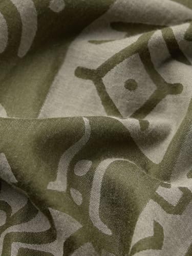 The Souled Store Nomad: Aztec Men and Boys Short Sleeve Spread Collar Green All Over Print Casual Trendy Easy to Style Cotton Relaxed Shirt
