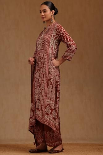 Soch Women's Muslin Salwar Suit Set (EWA5CD22079_Rust