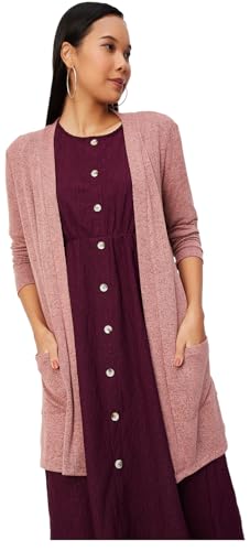 Max Women Relaxed Fit Shrug with Pockets (SHRUG3102BLUSH)_L