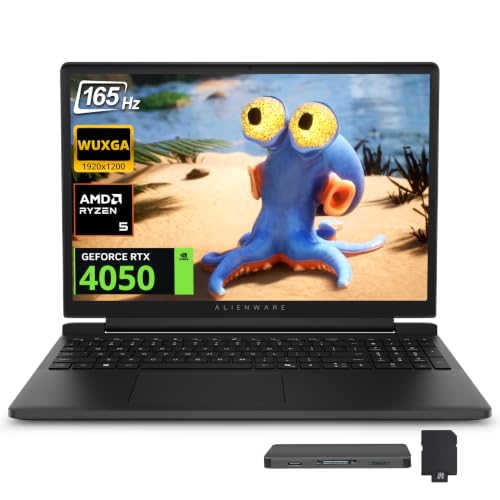 Dell Alienware 15 15.3" WUXGA 165Hz Gaming Laptop, GeForce RTX 4050 6GB GDDR6, AMD Ryzen 5 220, 64GB DDR5, 5TB Storage(4TB SSD+1TB Docking Station Set), Backlit, Wi-Fi 6, Win 11, Black