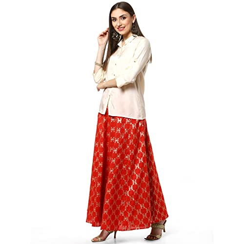 Rangriti Women's Ethnic Red Ethnic Wear Two Piece Set (Size_S)