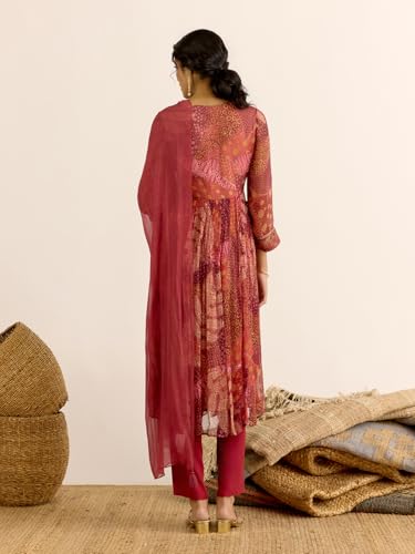 Aarke Ritu Kumar Orange Desert Bloom Kurta With Pant And Dupatta