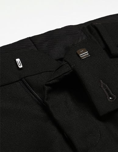 Arrow Men's Textured Dobby Trousers (ARAKTR2031_Black_32)