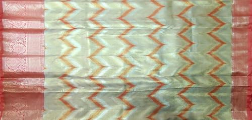 VFCollections Women's Traditional Handloom Kanchipuram Silk Pure Pattu Sarees – Wave Butta Allover | Rich Zari Woven Design | Bridal Saree | Unstitched Blouse