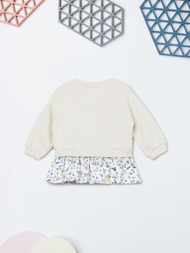 Max Girls Printed Top with Leggings (Beige_12-18 M)