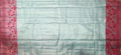 VFCollections Women's Traditional Handloom Kanchipuram Silk Pure Pattu Sarees | Rich Zari Woven Design | Bridal Saree | Unstitched Blouse (VFC720-3)