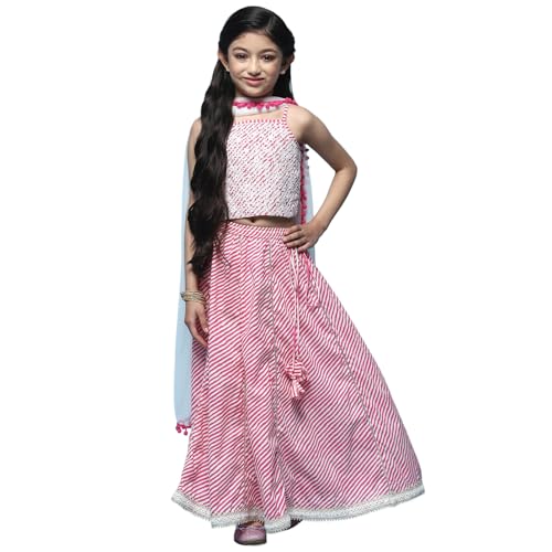 BIBA Girls PRINTED SHORT_KURTA KID(KWSWEET SPRING5924_PINK_9)