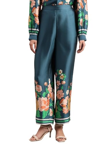 VERO MODA Women's Regular Fit High-Rise Blue Pants