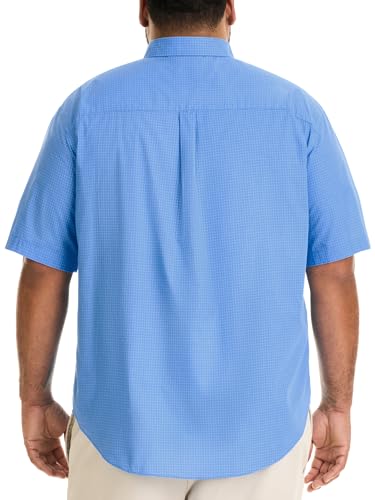Van Heusen Men's Big and Tall Wrinkle Free Short Sleeve Button Down Shirt, Riviera Blue, 4X-Large Big