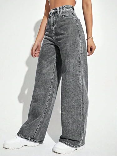 KOTTY Trendy Women Baggy Fit Jeans High Rise Wide Leg Cotton Blend-X2_KTTLADIESJEANS847M