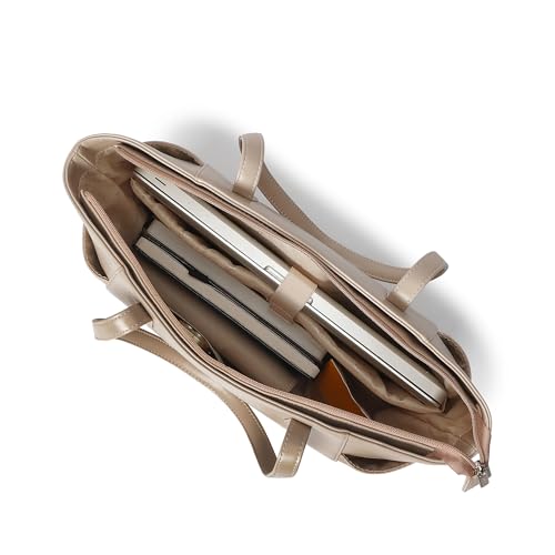 Fastrack Gridlock Tote | Woven Faux-Leather Women's Handbag | Laptop Tote with Textured Side Pockets & Gold Hardware