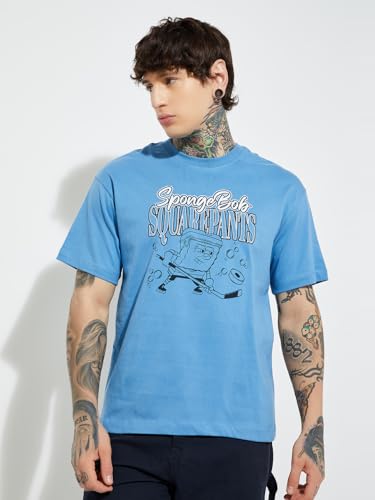 Max Men's Regular Fit T-Shirt (UBCKHCTS005LI_Blue
