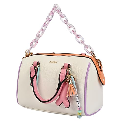 Aldo Women's AZELIA Satchel Bag, White Multicolor