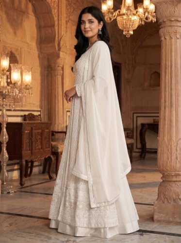 RUDRAPRAYAG Women Maxi Gown White
