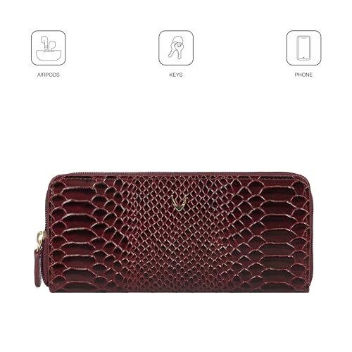 Hidesign Women's Cotton Ee Angara Wii Rf Medium Marsala Zip Around (Wallet)