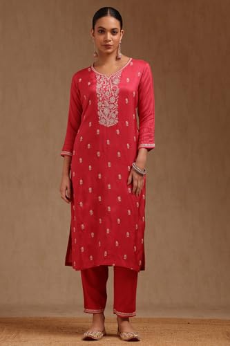 Soch Women's Dola Silk Salwar Suit Set (SMUA5CD2315_Blush Pink