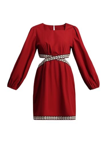 VERO MODA Women's Fit and Flare Red Dress