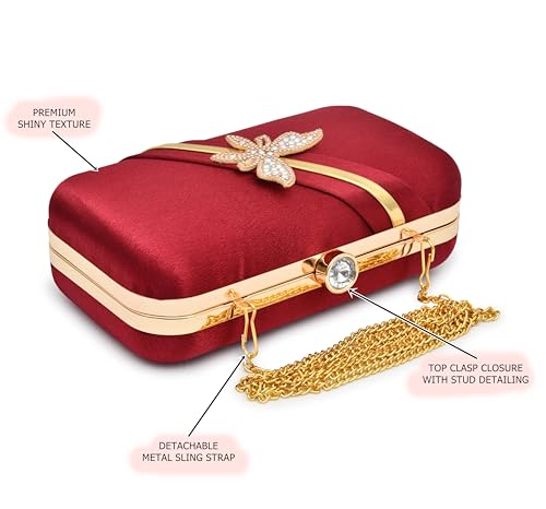 For The Beautiful You Butterfly Women's Clutch (Maroon1)