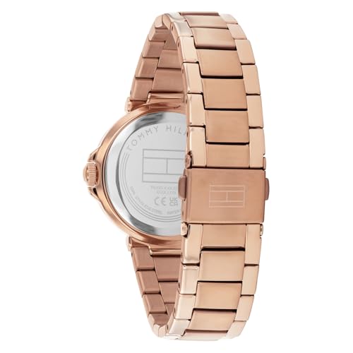 Tommy Hilfiger Lori Quartz Analog with Black Dial Gold Stainless Steel Strap Watch for Women - TH1782780