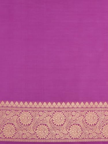 MOHEY Women's Art Silk Woven Saree with Blouse Piece (Purple)