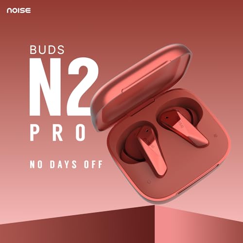 Noise Buds N2 Pro Truly Wireless Earbuds with ANC (Up to 32dB), 70H Playtime, Dual Pairing, InstaCharge (10 Min = 200 Min), Bluetooth v6.0, Metallic Finish – Arctic Blue