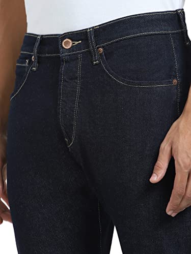 JACK & JONES Men Mid Rise Regular Fit Jeans (12244459_Dark Blue Denim_34/34)