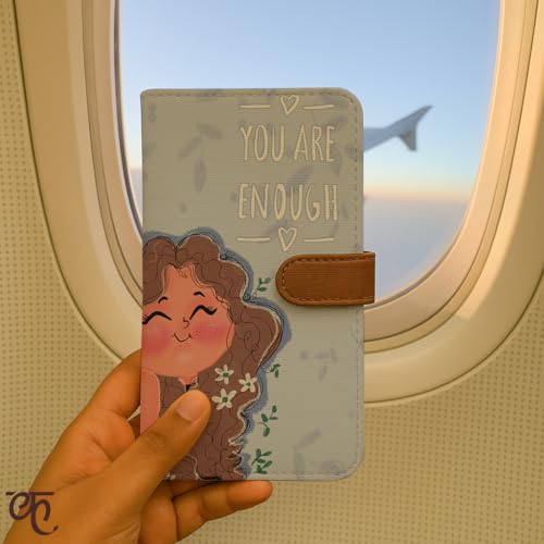 Kalankit Passport Wallet for Women | Vegan Leather Bi-Fold Long Wallet & Travel Purse | Valentine Gift for Her, Valentine Gifts for Women | You are Enough!