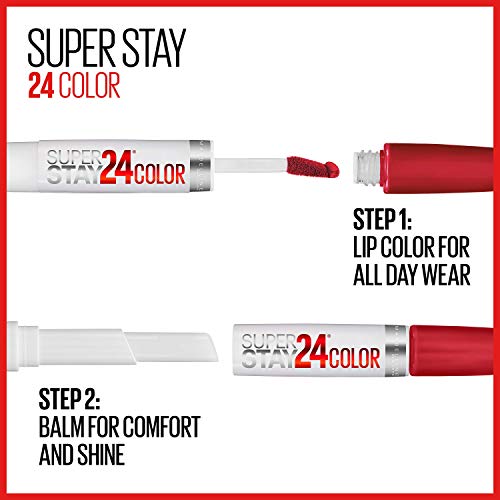 Maybelline New York Superstay 24, 2-Step Matte Lip colour, Perpetual Plum 055