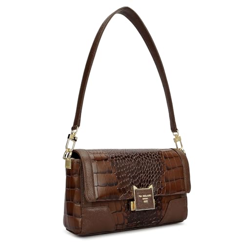 Da Milano Leather Shoulder Bag for Women - Brown (01939OL)