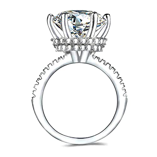 Peora American Diamond Studded Silver Plated Finger Ring Fashion Wear Stylish Jewellery Gift for Girls & Women (PX8R121-7)