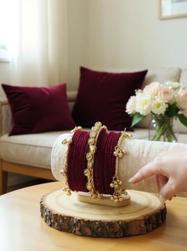 EA'S ACCESSORIZE Traditional Bangle Set for Women | 18 Aluminium with 2 Kashmiri Bangles & 1 Big Ghungaroo Bangle | Lightweight Ethnic Bangles for Wedding Festive 2.8