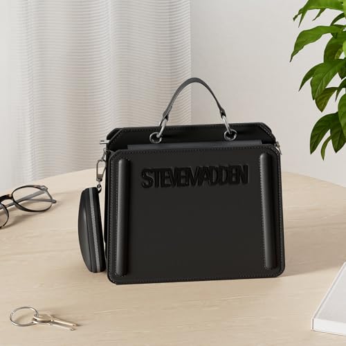 Steve Madden Bevelyn Convertible Tote Bag, Black, One Size, Bevelyn Convertible Crossbody Bag