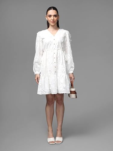 Kazo Regent Mini Dress with Belt (White_L)